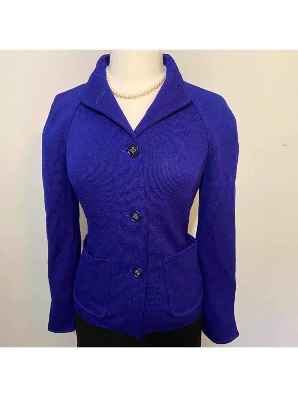 St. John Santana Knit Funnel Neck Jacket Women’s 6